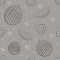 Seamless pattern. Image of a watermelon. Vector graphics. Royalty Free Stock Photo